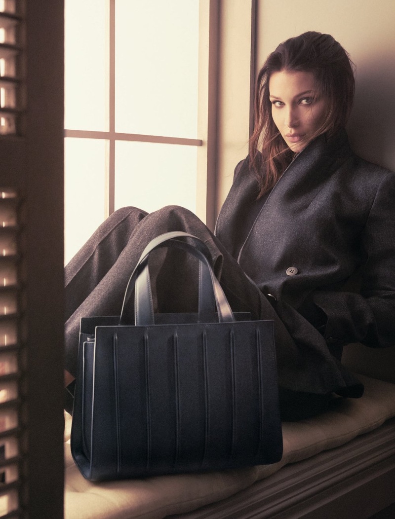 Bella Hadid poses for the Max Mara Accessories Fall/Winter 2017 Campaign