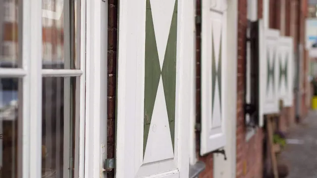 Green and white shutters in Potsdam, Germany