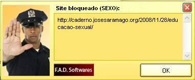 Montaje sobre la figura generada por el filtro de acceso de una casa LAN - página bloqueada: sexo, Educación Sexual