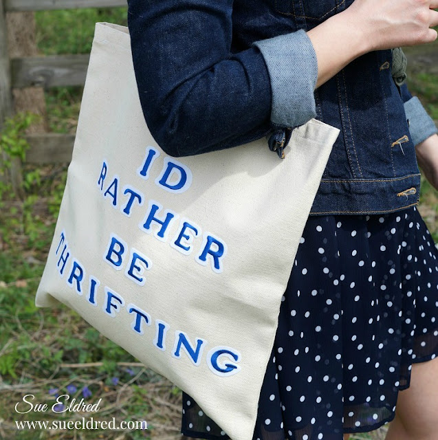 Creating with Joy Thrift store tote bag