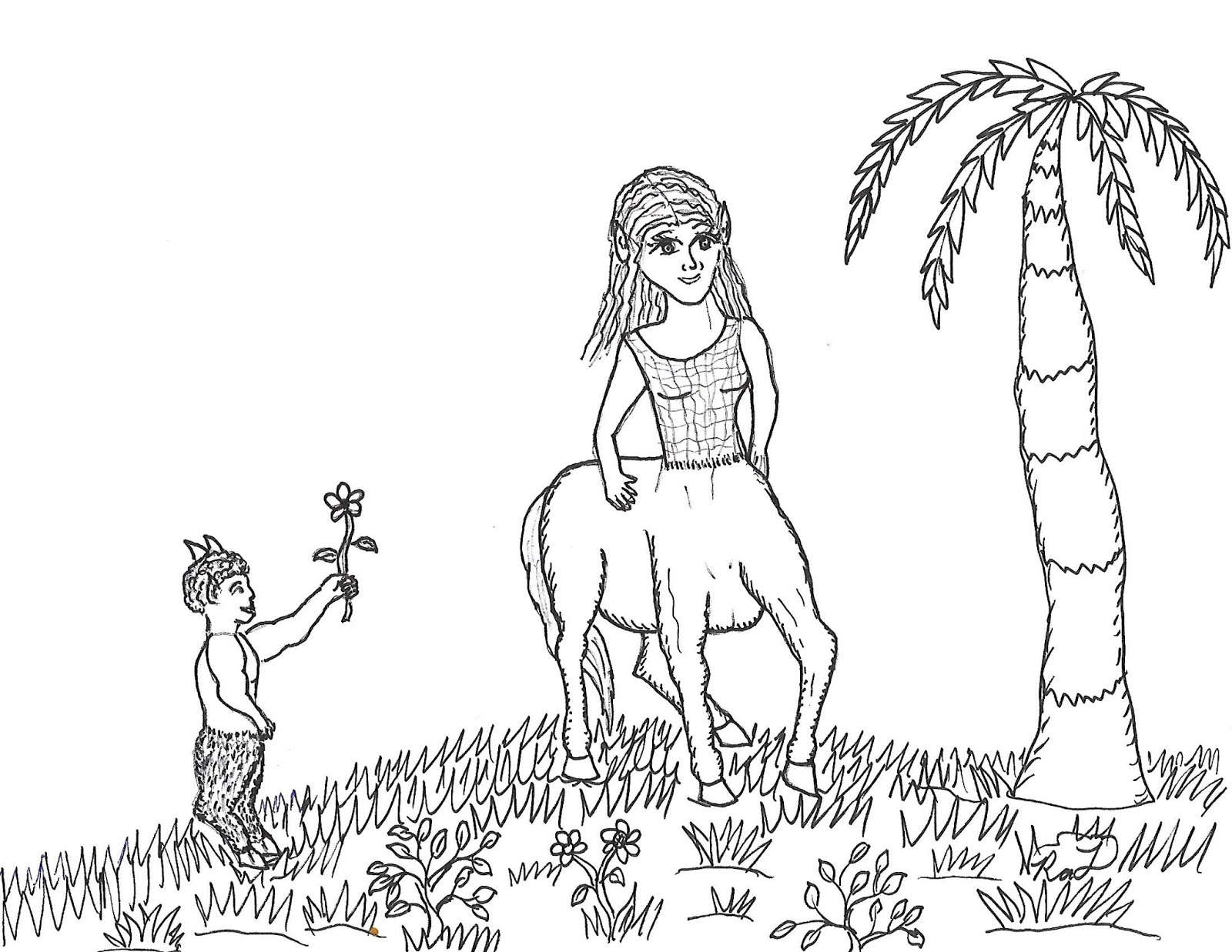 Robin S Great Coloring Pages Centaur Girl