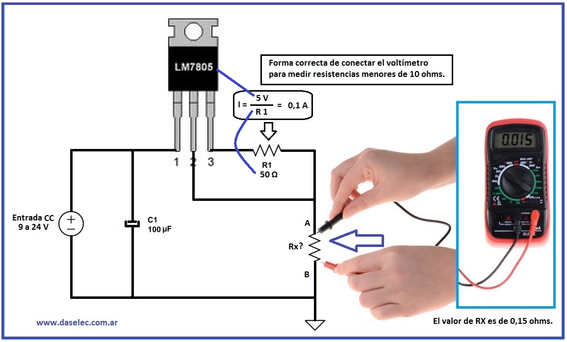rescate Condensar Diacrítico ElectroNika: El software para el técnico reparador: Como medir resistencias  de bajo valor menores de 10 ohm