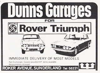 Dunns Garages RoverTriumph advert 1973 Dunns Garages RoverTriumph advert 1973