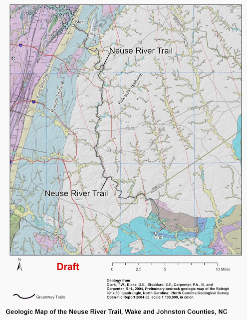 NC Greenways Geology A Leisurely - Neuse Trail Greenway Geologic Map 