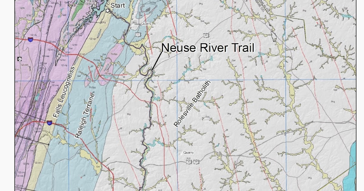 NC Greenways Geology A Leisurely - Neuse Trail Greenway Geologic Map
