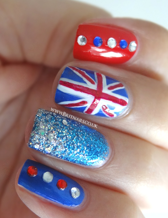 Diamond Jubilee nail art Brit Nails