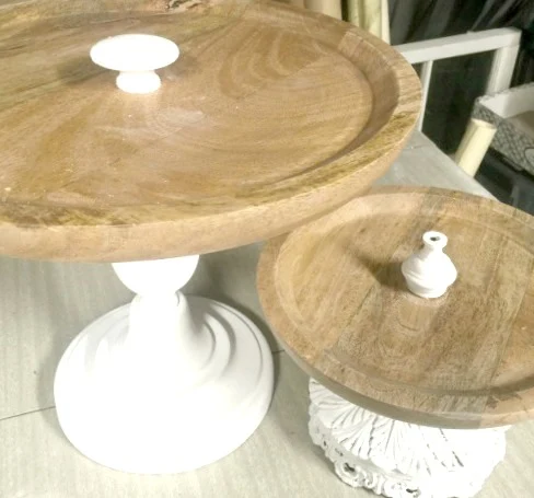 Tiered Trays from wooden tray s and candlesticks
