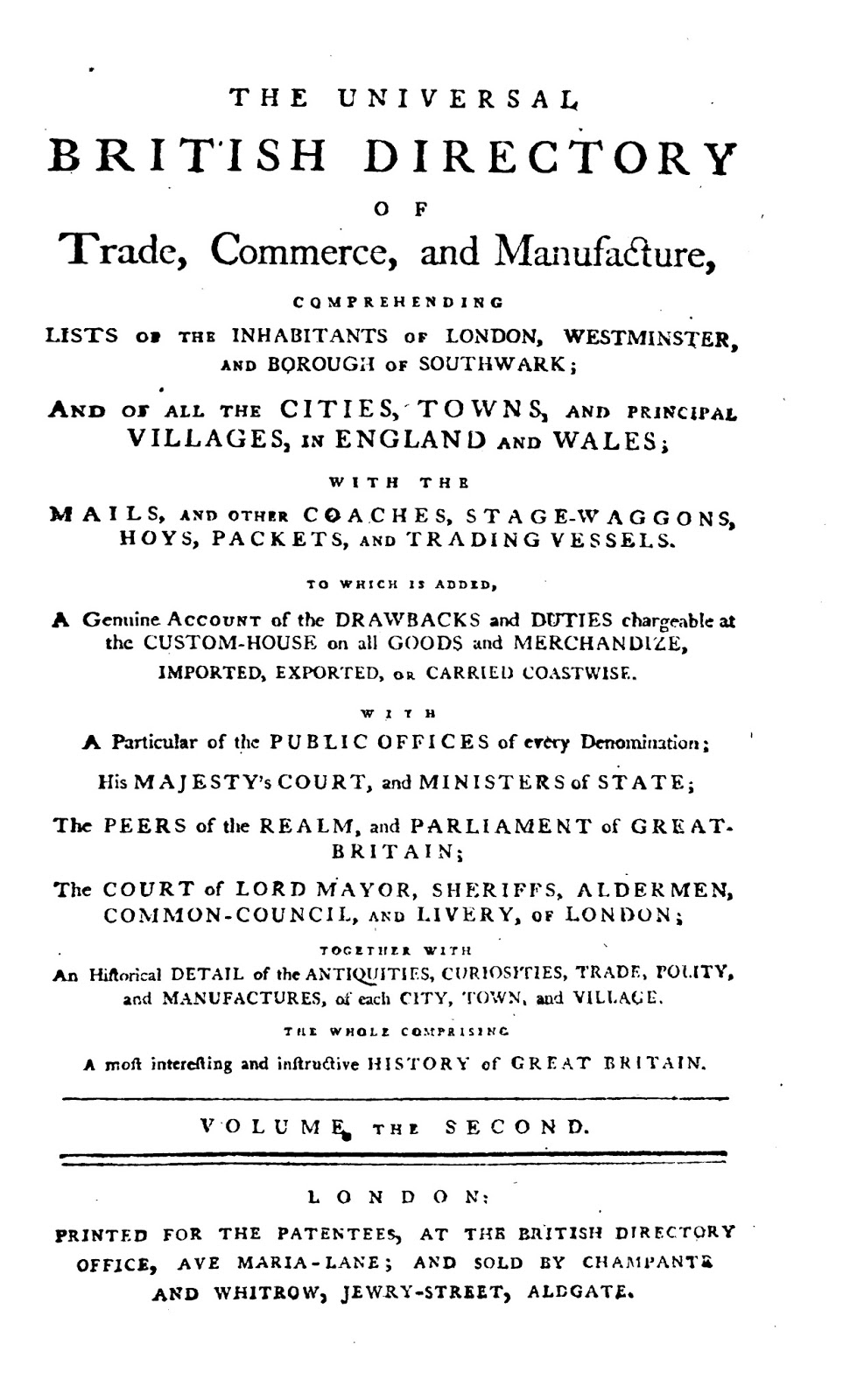 Chorley Commercial & Trade Directories 1793 Universal British