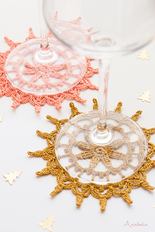 Shabby decoration for Christmas, 3 crochet doilies in 1 pattern by Anabelia Craft Design