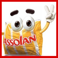 História do Assolino: mascote da esponja de aço da Assolan, apresentado em 2002.