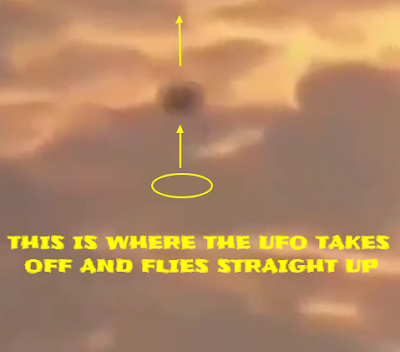 This is the point in the video where the UFO (Flying Saucer) shoots up in a vertical thrust.