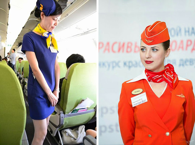Стюардессы в униформе с шейными платками