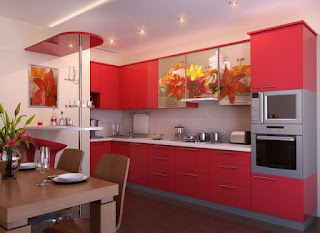 Koleksi Dapur Minimalis Warna Merah Nampak Cantik Modern Koleksi Dapur Minimalis Warna Merah