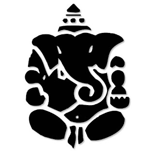 Ganpati Art Color Black and White Clipart