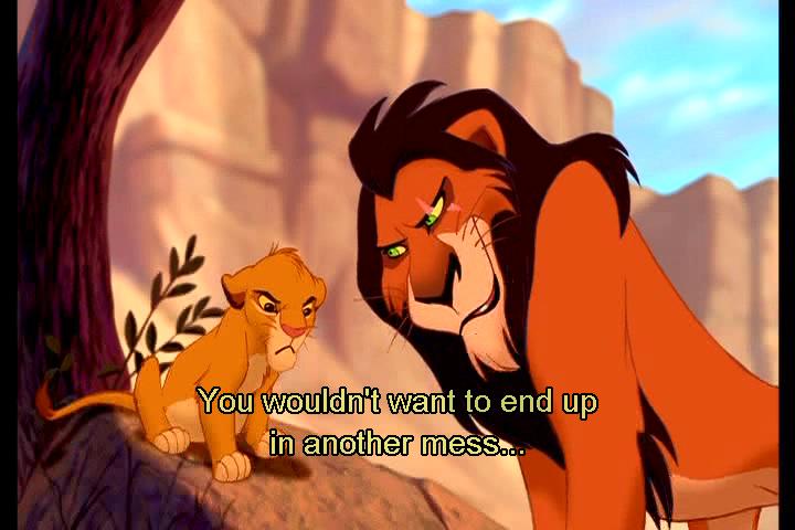 Scar misleading SImba The Lion King 1994 animatedfilmreviews.filminspector.com