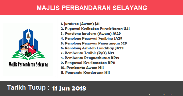 Jawatan Kosong di Majlis Perbandaran Selayang Jawatan Kosong di Majlis Perbandaran Selayang
