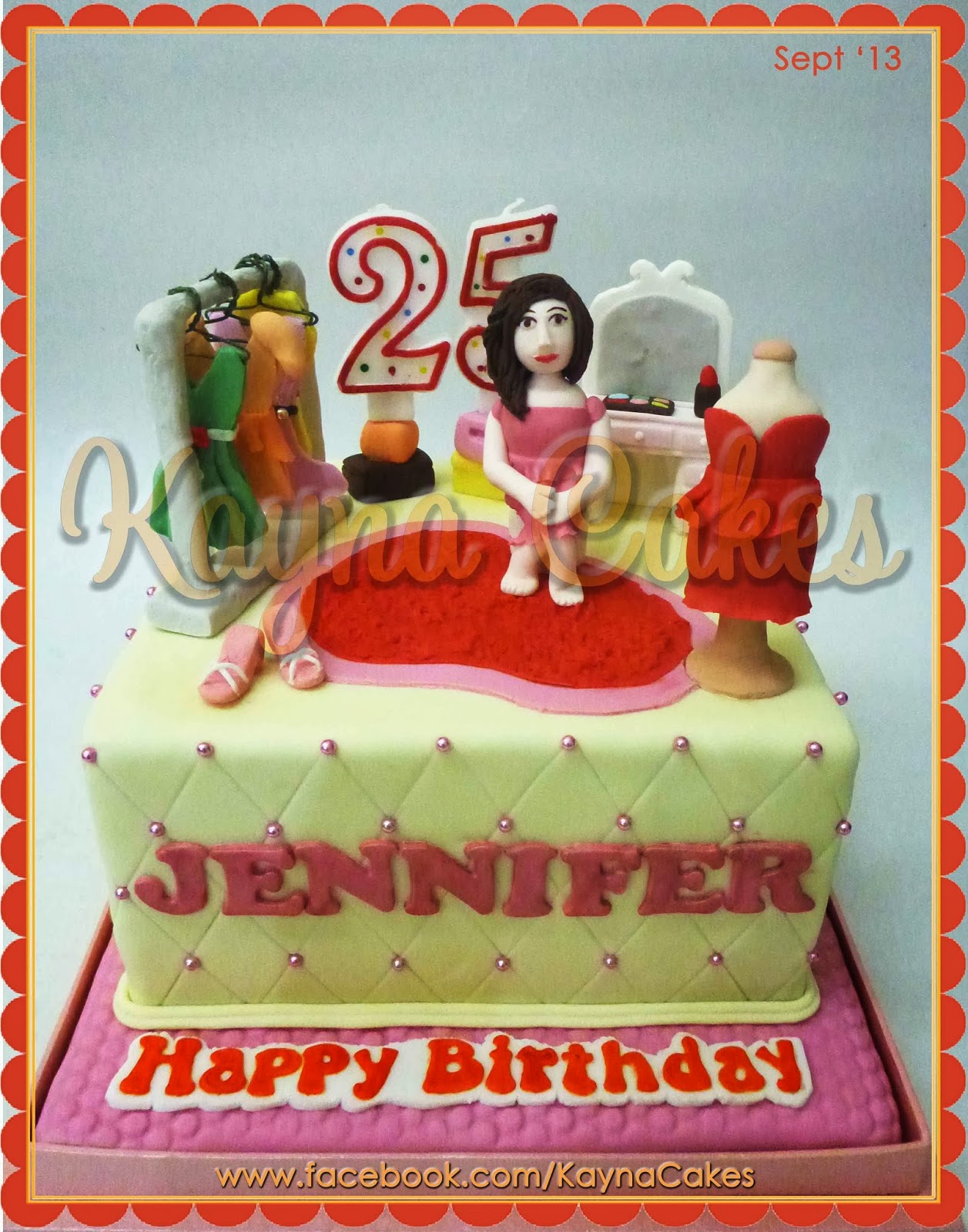 Kayna Cakes and Cupcakes Jennifer 25th birthday cake