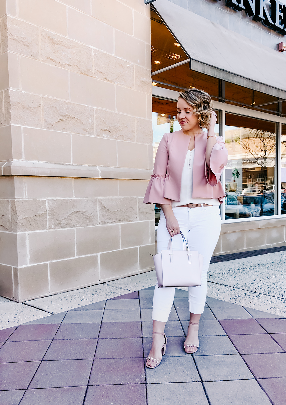 A Blush White Outfit For A Weekend Brunch At Turning Point