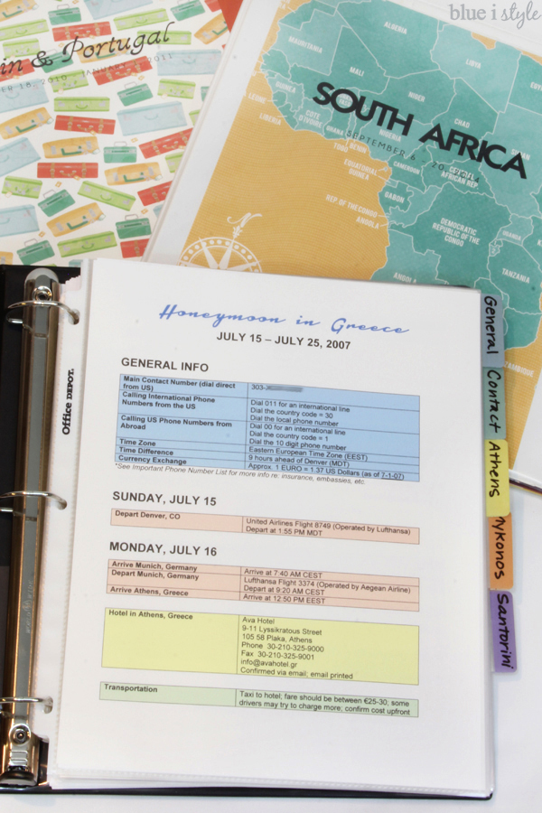 create an organized travel binder free printable planning pages