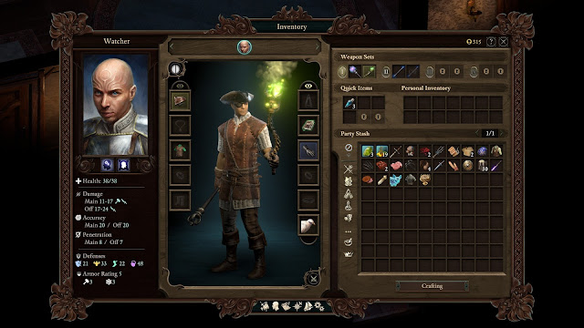 Pillars of Eternity II Deadfire - inventory screen