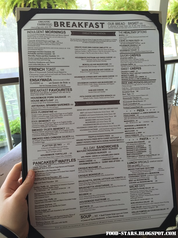 FoodStars Brunch Getaway at Breakfast at Antonio's, Tagaytay City