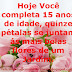 Mensagem de Aniversário 15 anos com flores de um jardim