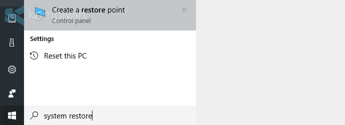 membuat system restore point di pc laptop komputer