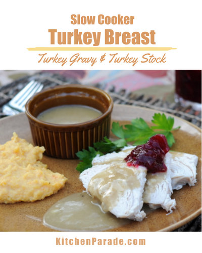 Slow Cooker Turkey Breast ♥ KitchenParade.com. Easy Enough for Every Day, Special Enough for Occasions. Great for Meal Prep. Recipe, insider tips, nutrition and Weight Watchers points included.