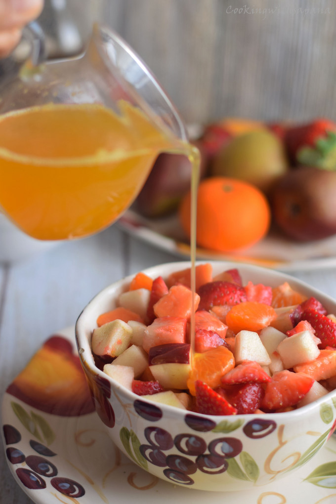 Fruit Salad with Orange Vanilla Syrup Cooking With Sapana
