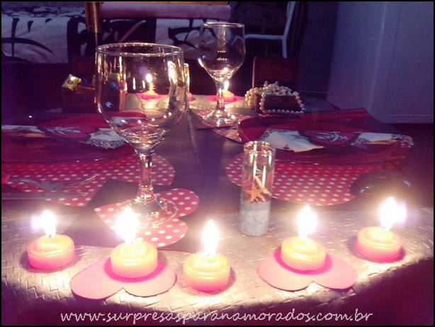 jantar romântico velas