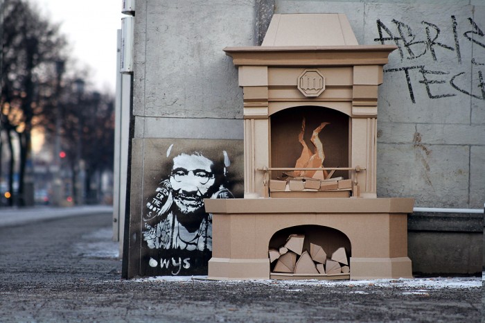 cardboard fireplace