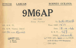 9M6AP Vintage QSL Cards From Malaya