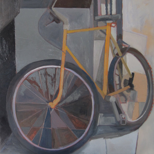 Anne Winthrop Cordin...A Painters Path Yellow BIke In Progress