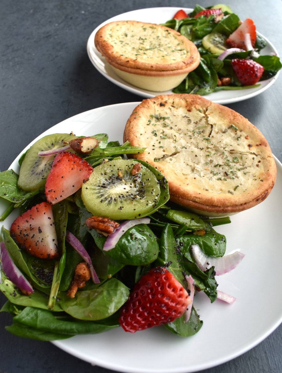 Strawberry Kiwi Spinach Salad with Poppy Seed Dressing is full of fresh flavors and crunch with candied nuts, red onions, fresh strawberries and kiwi and baby spinach topped with a homemade healthier poppy seed dressing! #salad #strawberry #strawberries #spinach #sidedish #healthy #cleaneating #vegan #vegetarian #glutenfree Side dish salad