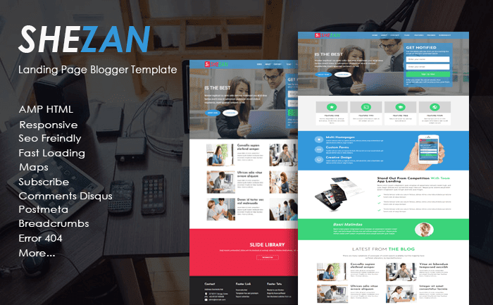 Shezan Landing Page AMP HTML Blogger Template