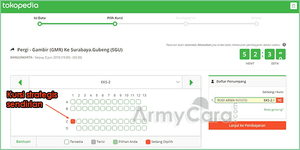 tips memilih kursi kereta api eksekutif terbaik