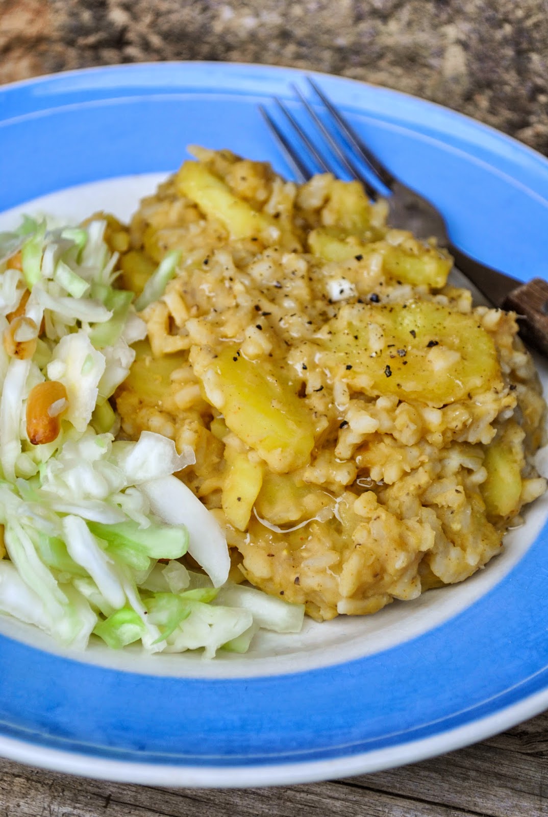 Potato and rice stew with red lentils VeganSandra