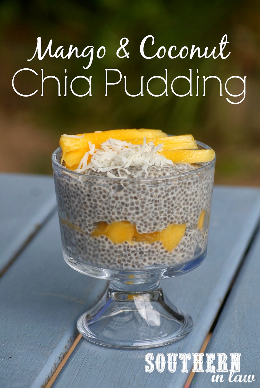Healthy Mango and Coconut Chia Pudding - Low Fat, Gluten Free, Vegan