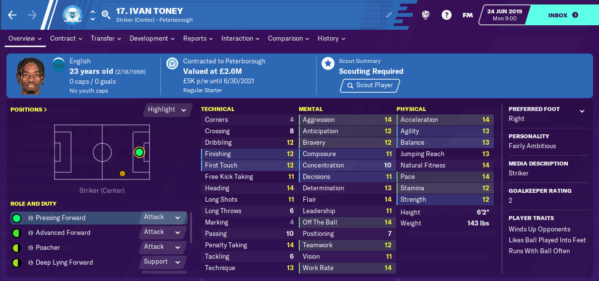 Ivan Toney Top 5 League One Players in FM20