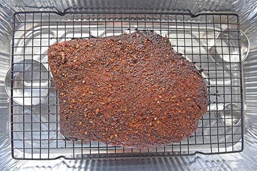 Finish the certified angus beef pastrami by steaming it.