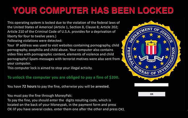 Protecting your network from ransomware - Ransomware victim screen