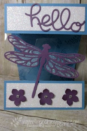 Dragonfly Dream, Hello You Thinlits, Stampin'Up! Heat & Stick on window sheet, Frenchiestamps