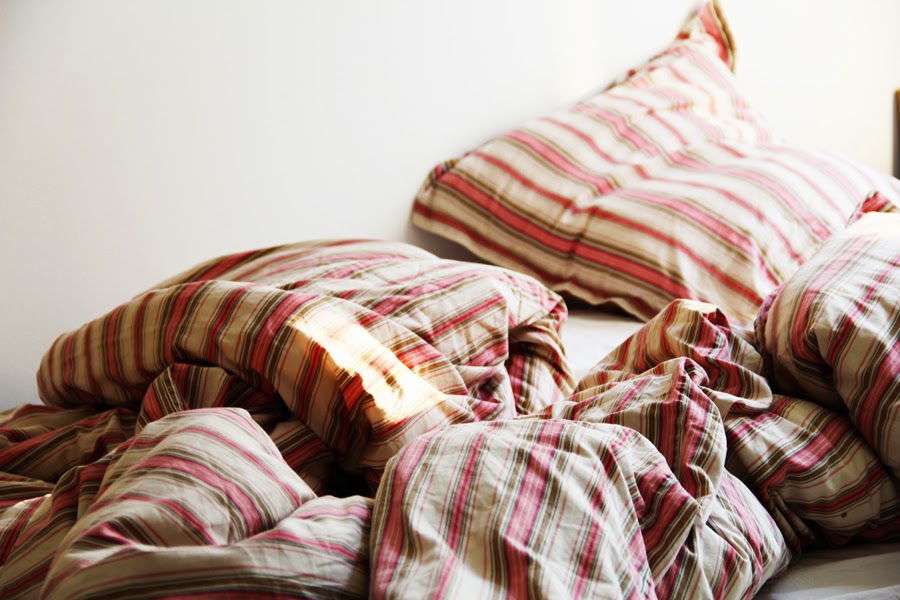 bed pillow blanked copenhagen apartment