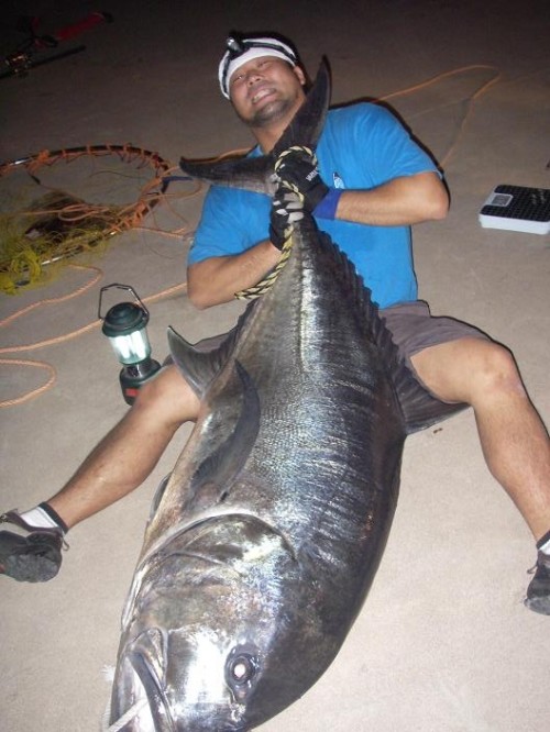 International Fishing News JAPAN World Record Size Giant Trevally