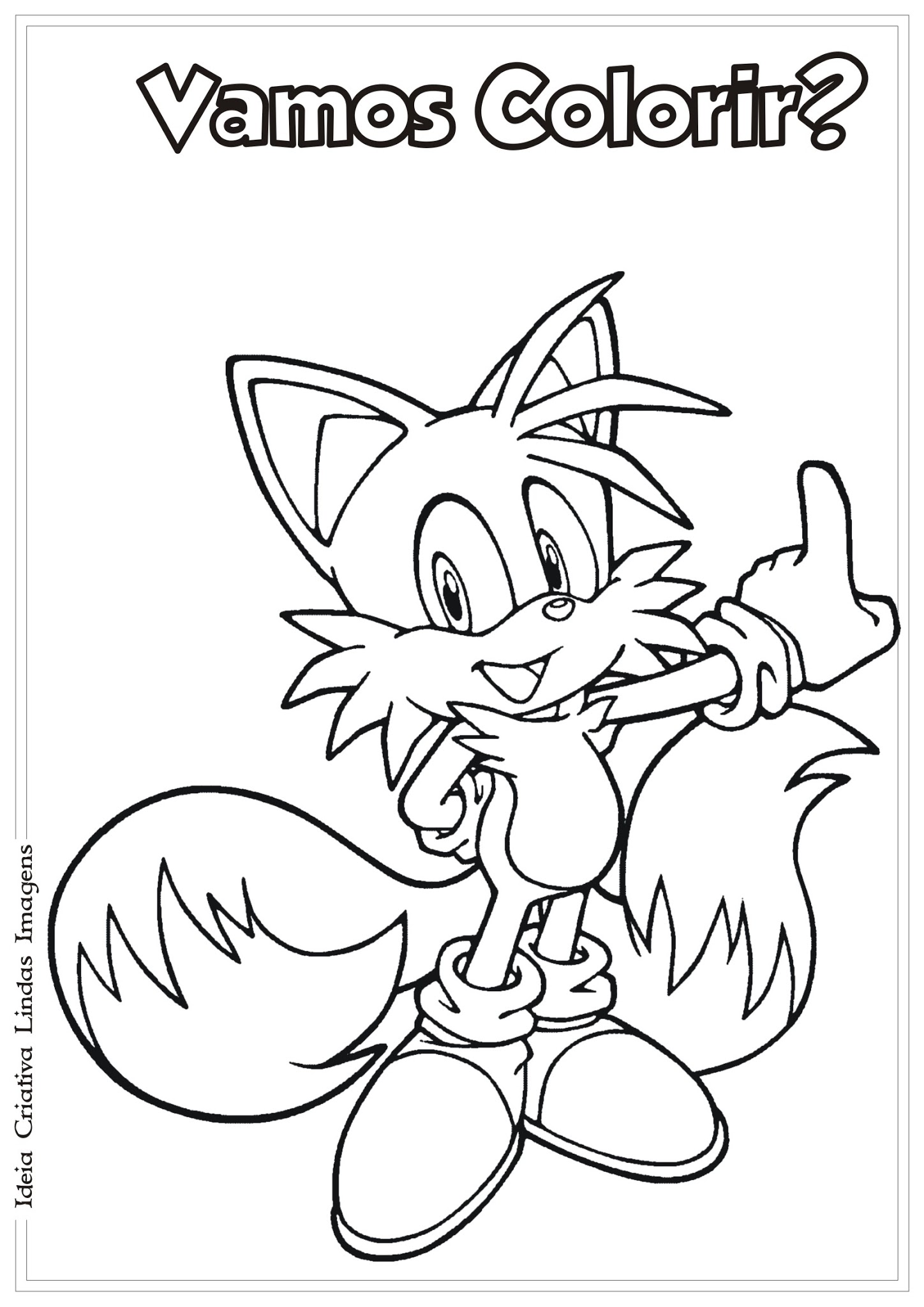 Super Sonic Tails desenho para colorir