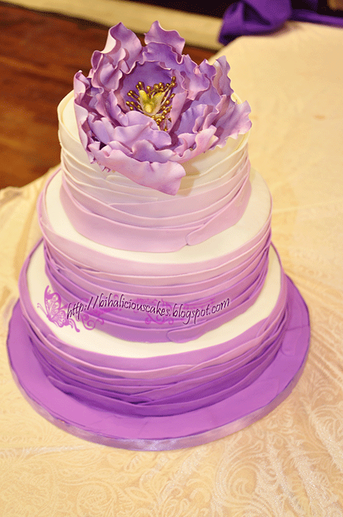 bihaliciouscakes PURPLE OMBRE FONDANT WEDDING CAKE