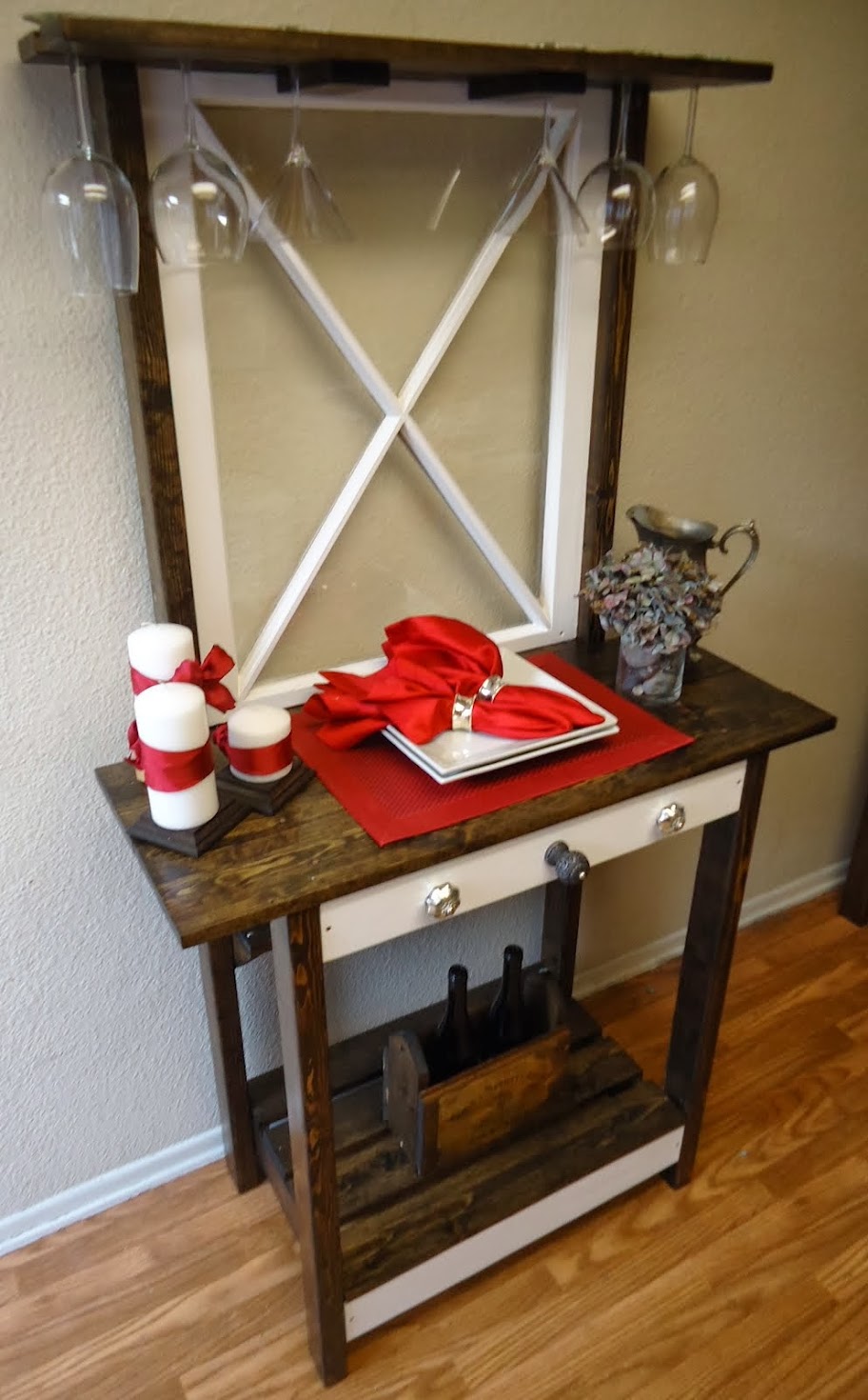 Vintage Criss Cross Window Accent Table - SOLD