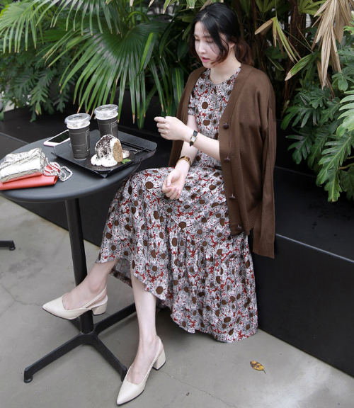 [Miamasvin] Floral Puff Short Sleeve Midaxi Dress | KSTYLICK - Latest ...