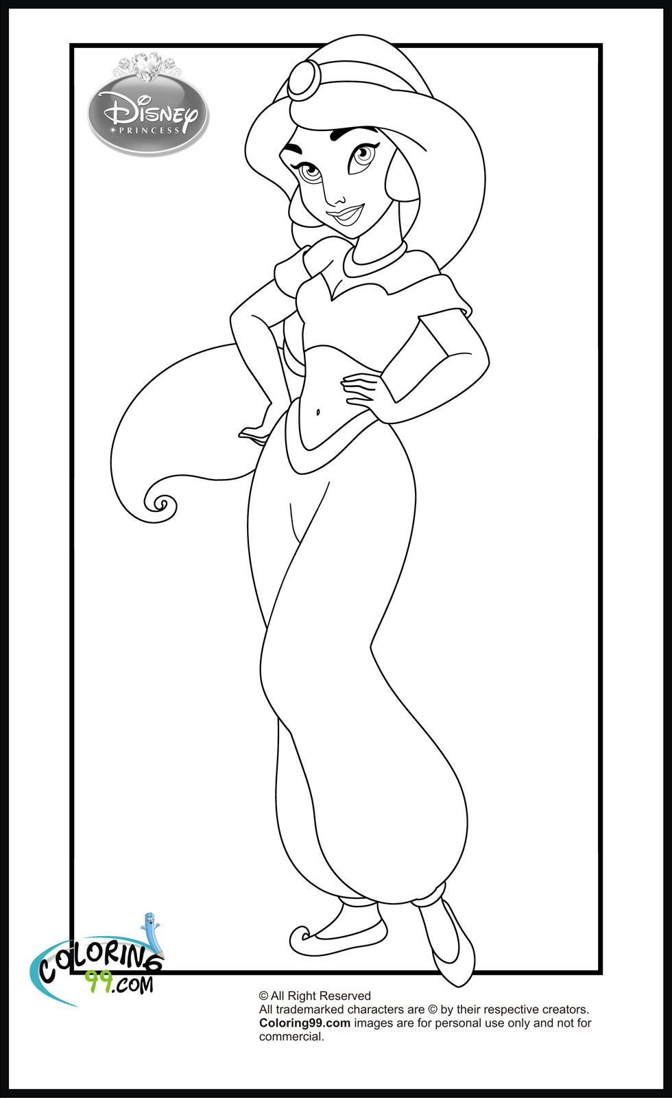 jasmine disney princess coloring pages - photo #18