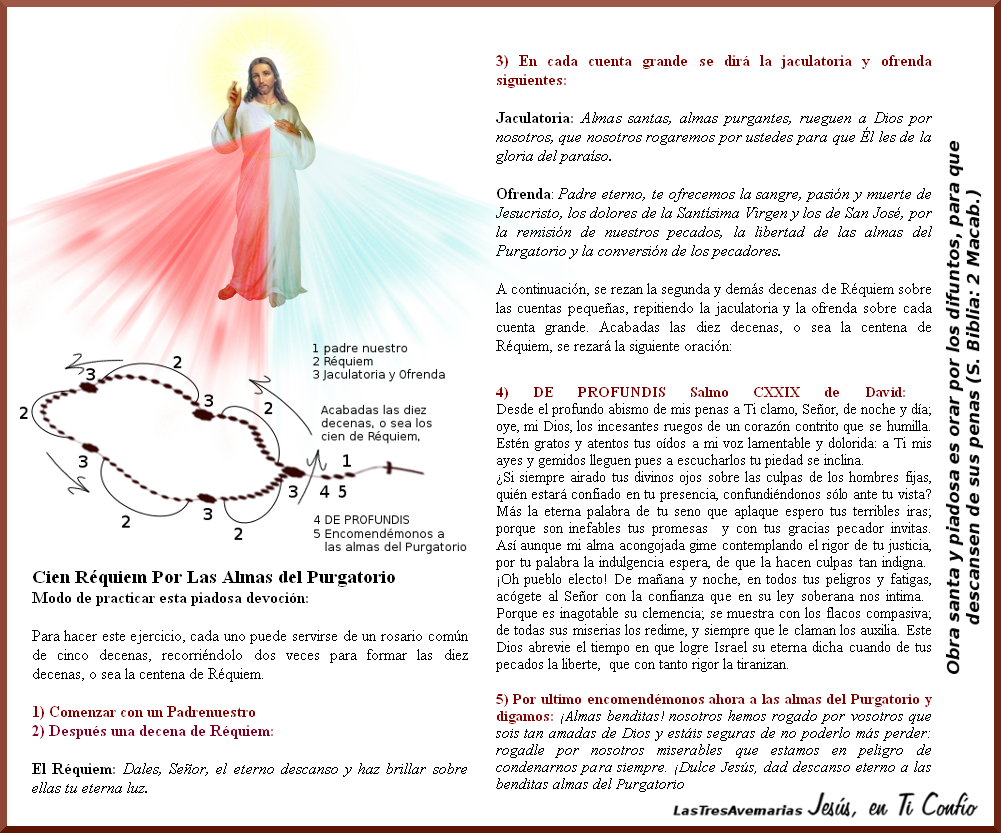 3 Hail Marys Cien Requiem para las almas del purgatorio